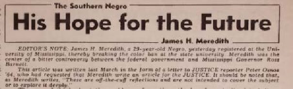 James Meredith on his vision for Mississippi